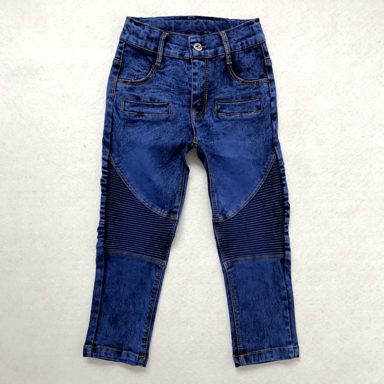 Children's Crinkled Stretch Slim Fit Denim Trousers — Premium Apparel Deal | Everyday Home Deal