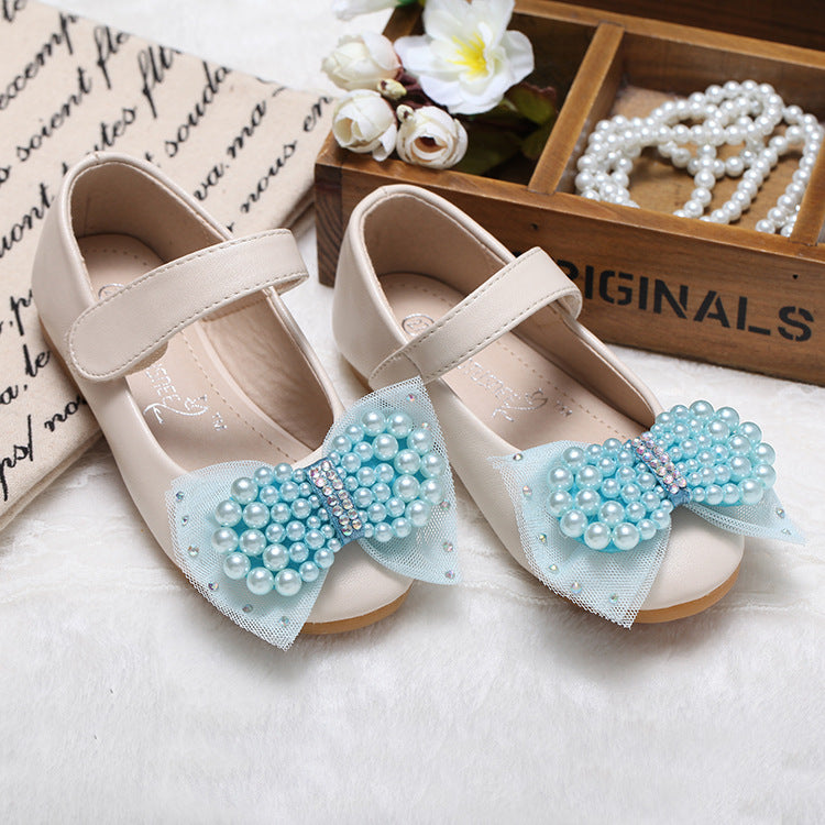 Girls' Summer Pearl Bow Princess Shallow-Mouth Pumps — Premium Wedding & Flower Girl Footwear | Everyday Home Deal