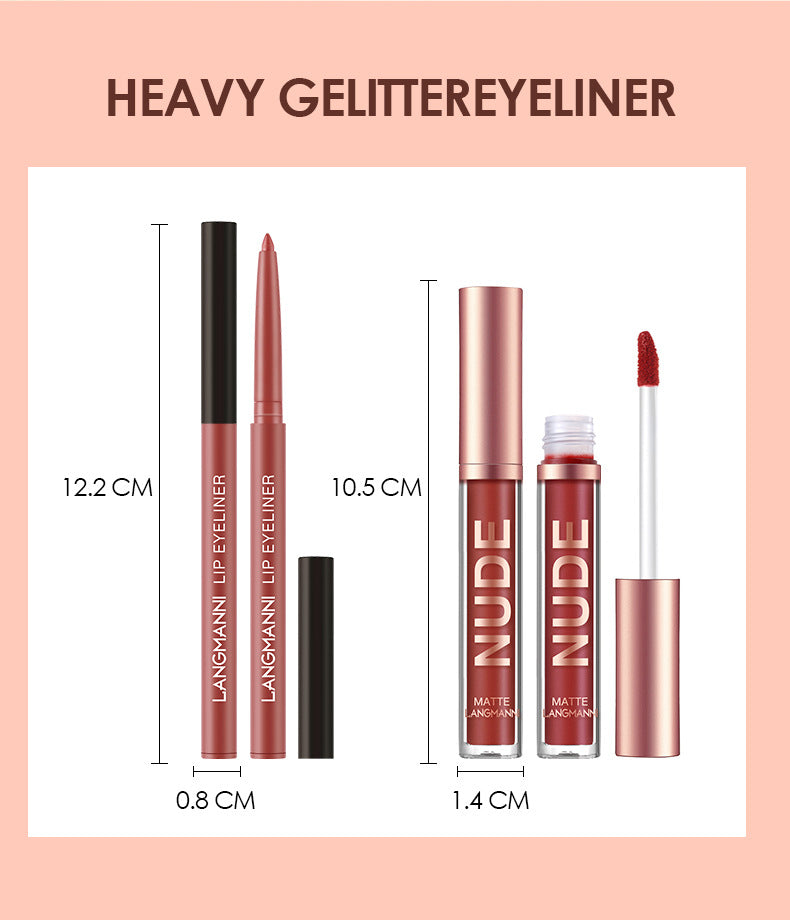 Lip Liner And Lipstick Makeup 12 Pcs Set 6 Matte Lipstick 6 Lip Liner Pens Waterproof Long Lasting Matte Lipstick Beauty Cosmetics Makeup Gift For Girls Lipstick Set | Everyday Home Deal
