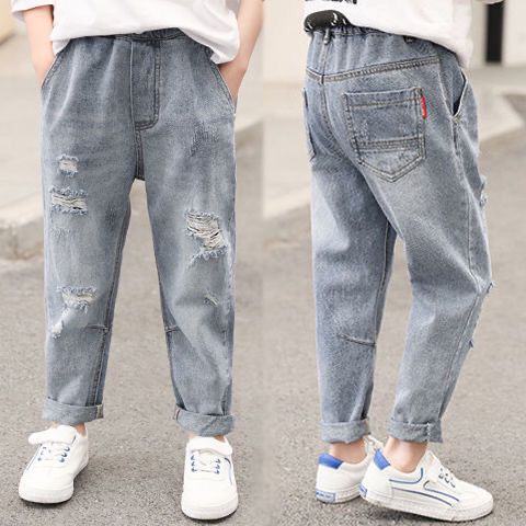 Boys' Urban Letter-Print Comfort Casual Denim Trousers — Premium Apparel Deal | Everyday Home Deal