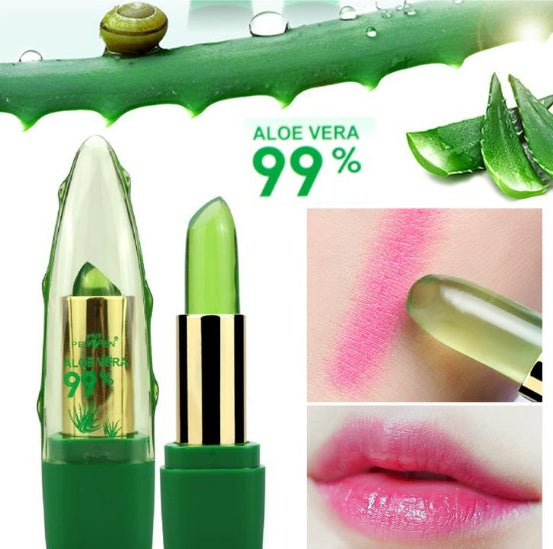 Aloe Vera Gel Color Changing Lipstick Gloss Moisturizer Anti-drying Desalination Fine-grain Lip Blam Care | Everyday Home Deal