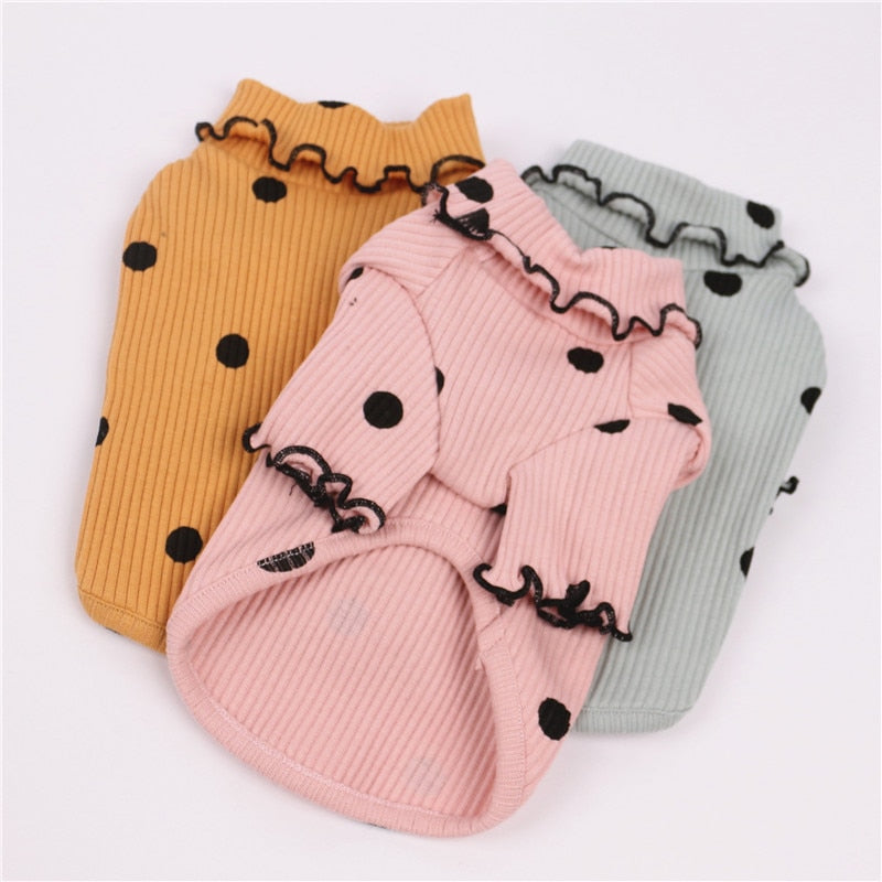 Dot turtleneck dog bottoming shirt | Everyday Home Deal