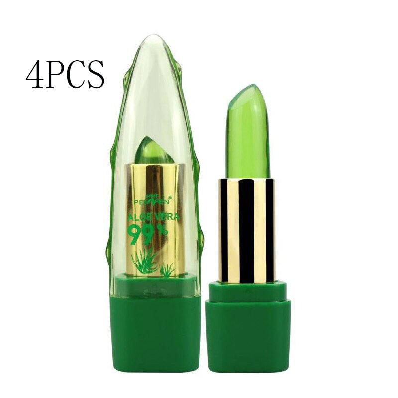 Aloe Vera Gel Color Changing Lipstick Gloss Moisturizer Anti-drying Desalination Fine-grain Lip Blam Care | Everyday Home Deal