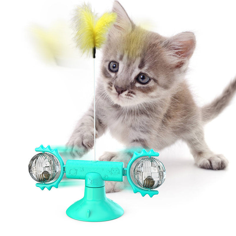 Cat Rotating Windmill Multi-Function Toys Itch Scratching Device Teeth Shining Toy | Everyday Home Deal