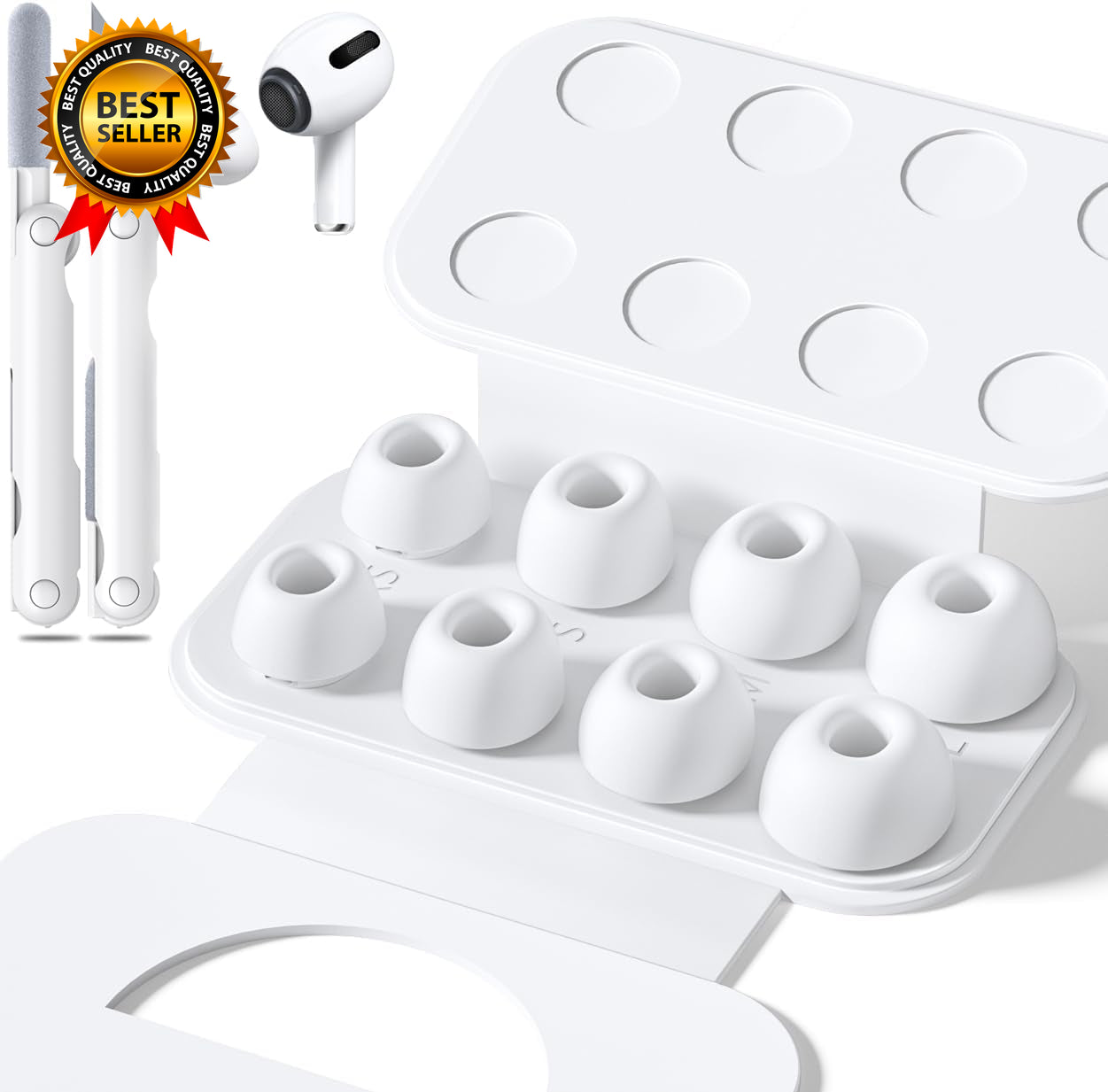 4 Pairs Replacement Ear Tips for Airpods Pro 2Nd/1St Generation with Portable