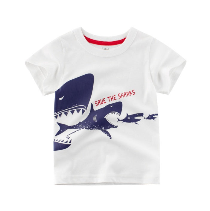 Boys' Summer Korean Style Cotton Graphic Short-Sleeve T-Shirt — Premium Apparel Deal | Everyday Home Deal