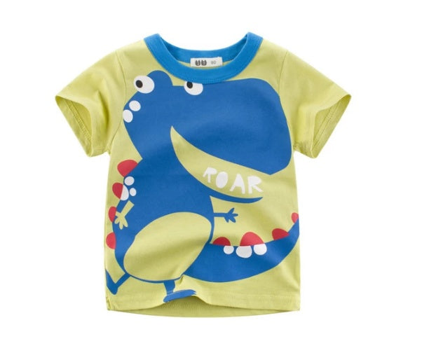 Boys' Summer Korean Style Cotton Graphic Short-Sleeve T-Shirt — Premium Apparel Deal | Everyday Home Deal