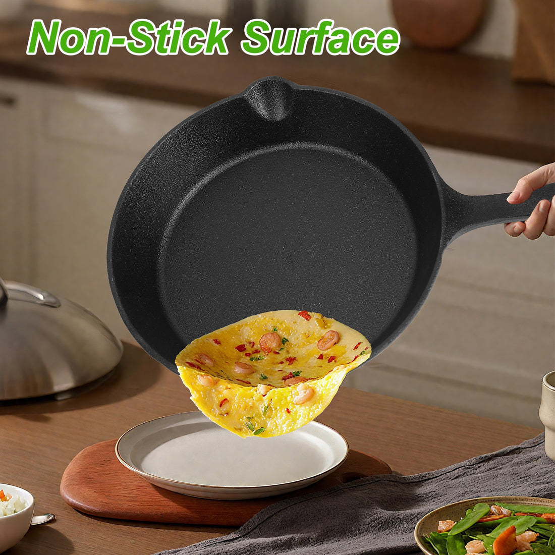 3-Piece Pre-Seasoned Cast Iron Skillet Set – 6", 8" & 10" Oven-Safe Frying Pans for Indoor & Outdoor Cooking | Everyday Home Deal