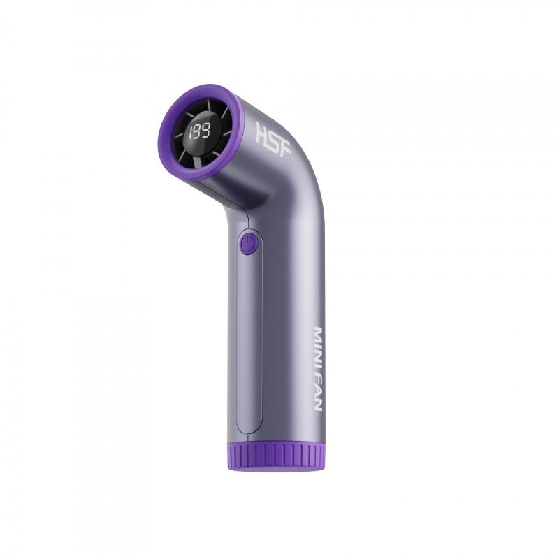 High-speed Portable Fan Little Turbine Digital Display Charging Long Endurance Portable Fan Rechargeable Strong Wind 199 Gear Speed Electric Adjustable Turbo Handheld Fan | Everyday Home Deal