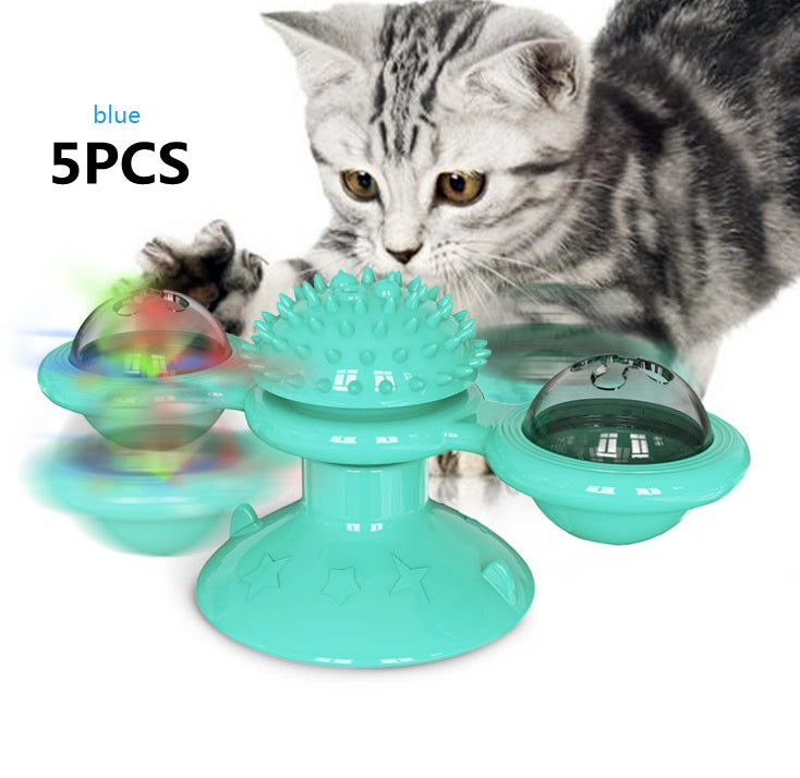 Cat Rotating Windmill Multi-Function Toys Itch Scratching Device Teeth Shining Toy | Everyday Home Deal