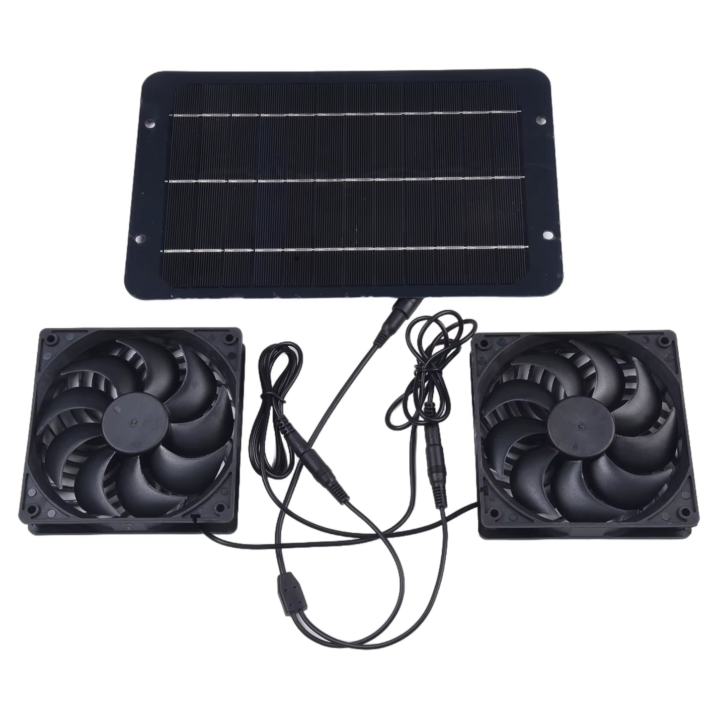 Solar Powered Fan Exhaust Fan12V 10W Waterproof Dual Exhaust Fan Air Extractor for Camping Greenhouse Kitchen Animal House