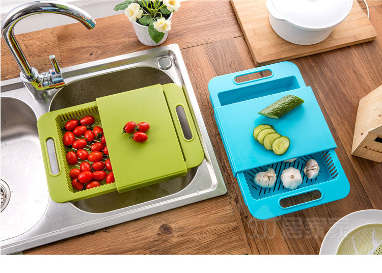 Multifunction Cutting Board with Sink Drain Basket | Kitchen Chopping Board | Everyday Home Deal