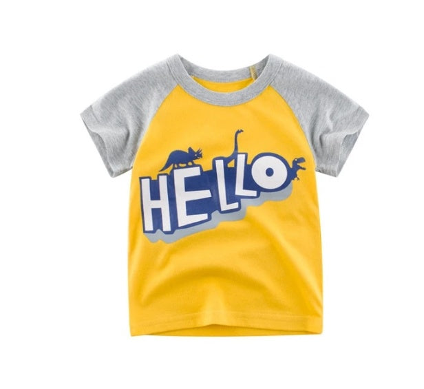 Boys' Summer Korean Style Cotton Graphic Short-Sleeve T-Shirt — Premium Apparel Deal | Everyday Home Deal
