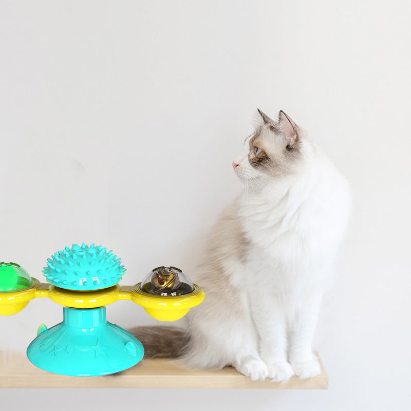 Cat Rotating Windmill Multi-Function Toys Itch Scratching Device Teeth Shining Toy | Everyday Home Deal