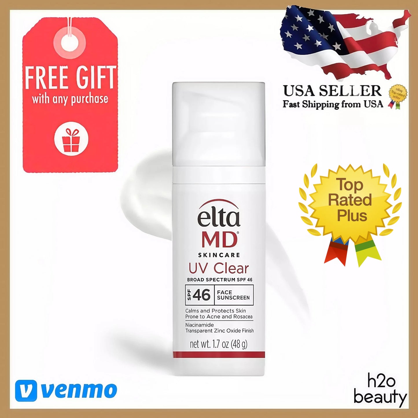 Elta MD UV Clear Broad-Spectrum Facial Sunscreen SPF 46 1.7 Oz EXP 01/28 NEW