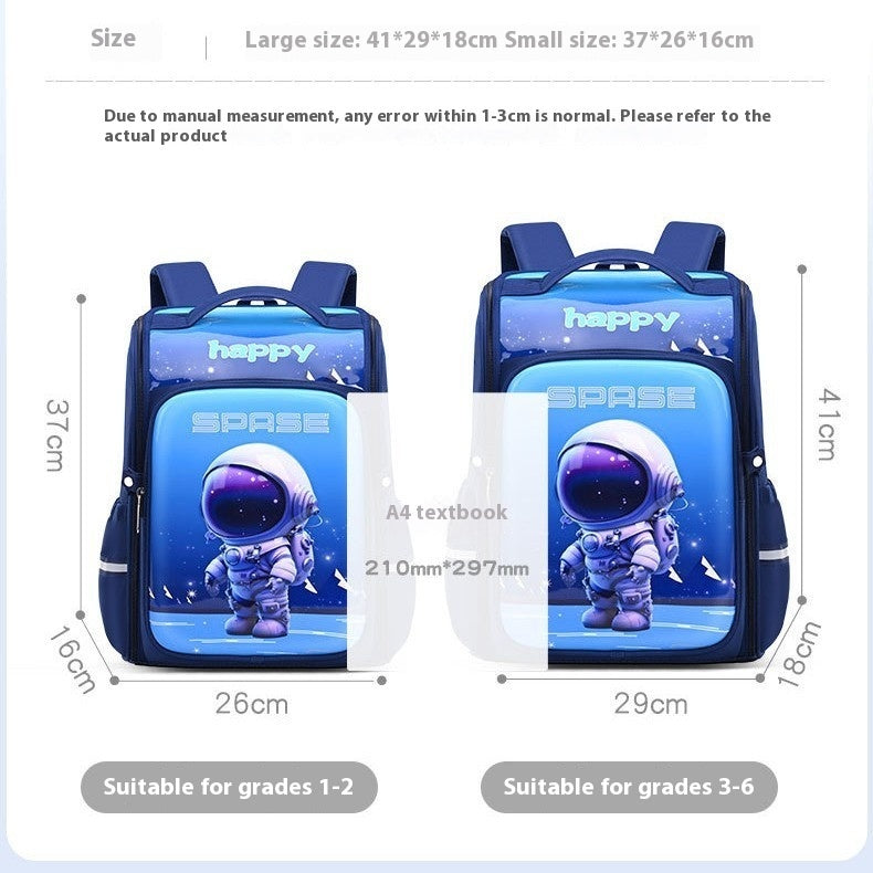 Boys' & Girls' Blue Spaceman Cartoon One-Piece Lightweight School Backpack — Premium Utility Deal | Everyday Home Deal