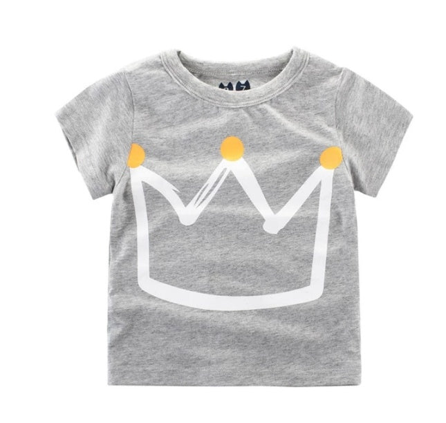 Boys' Summer Korean Style Cotton Graphic Short-Sleeve T-Shirt — Premium Apparel Deal | Everyday Home Deal