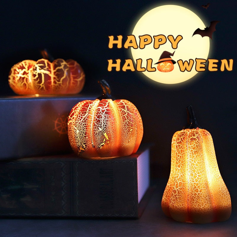 New Halloween Pumpkin Lantern Simulation Pumpkin LED Candle Lamp Resin Luminous Pumpkin | Everyday Home Deal