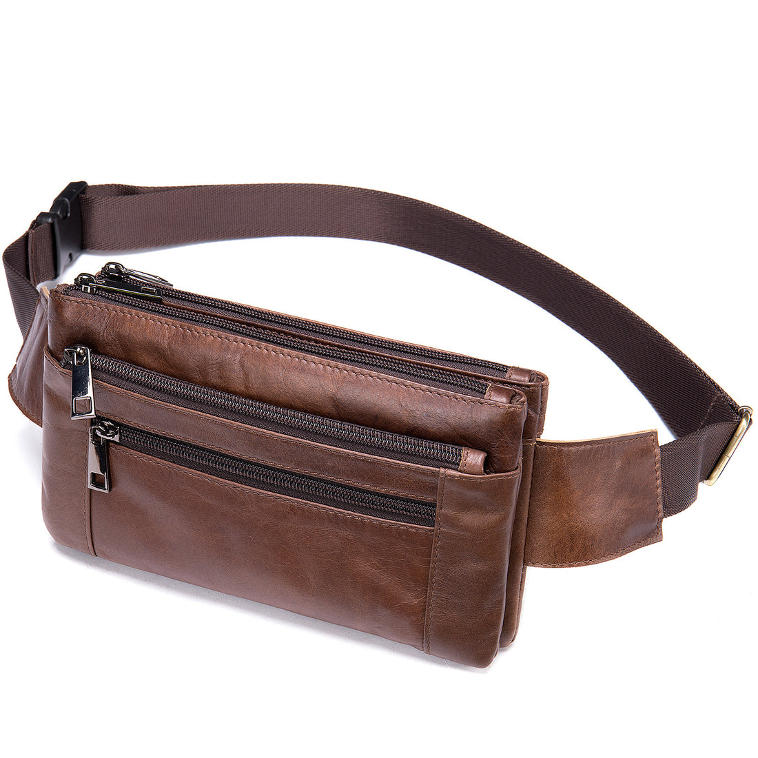 Men's High-End Full-Grain Leather Lightweight Chest Bag — Premium Apparel Deal | Everyday Home Deal