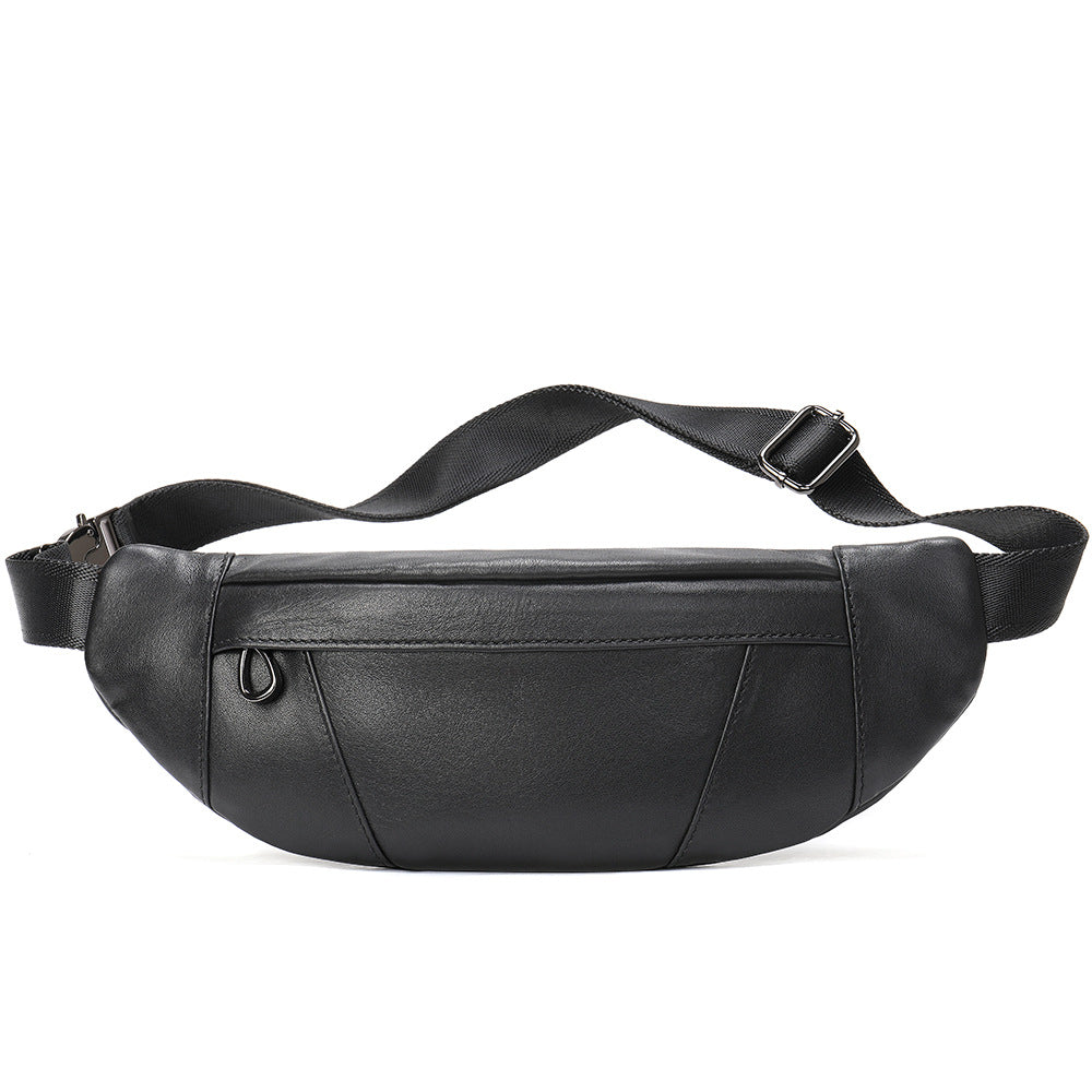 Men's High-End Full-Grain Leather Lightweight Chest Bag — Premium Apparel Deal | Everyday Home Deal