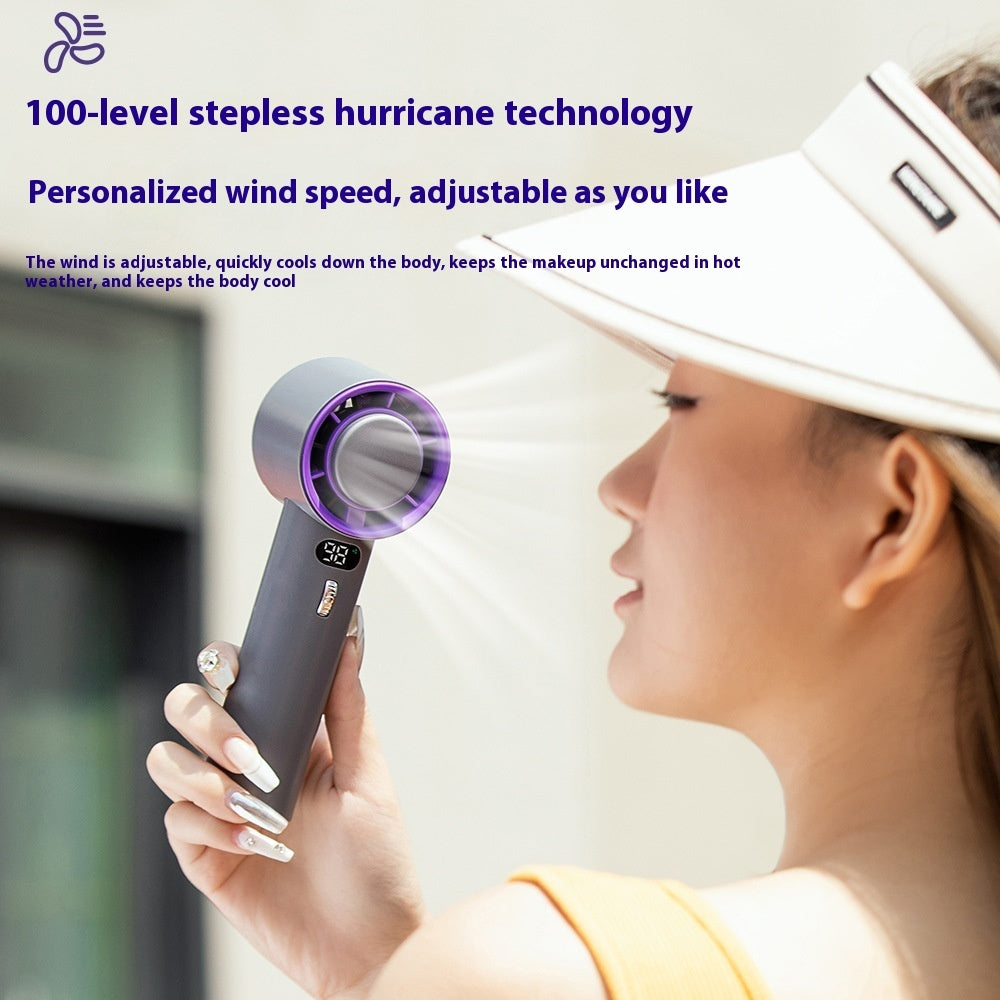 Portable Handheld Turbo Fan Cooling Semiconductor Refrigeration 3000mAh Battery Wind Speeds Adjustable Mini Personal Fan | Everyday Home Deal