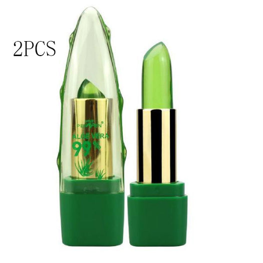 Aloe Vera Gel Color Changing Lipstick Gloss Moisturizer Anti-drying Desalination Fine-grain Lip Blam Care | Everyday Home Deal