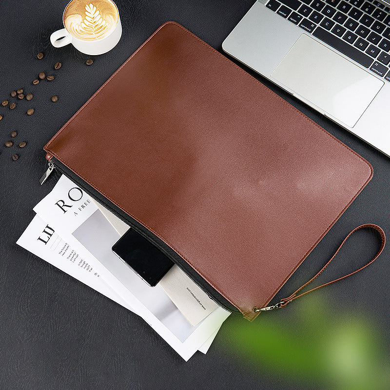 Sleek High-Capacity Waterproof Leather Document Organizer | Everyday Home Deal
