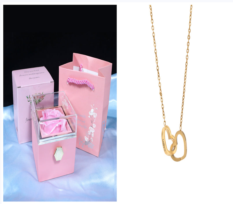 Rotating Soap Flower Rose Gift Box Creative Rotating Rose Jewelry Packaging Box Valentine's Day Gift For Women | Everyday Home Deal