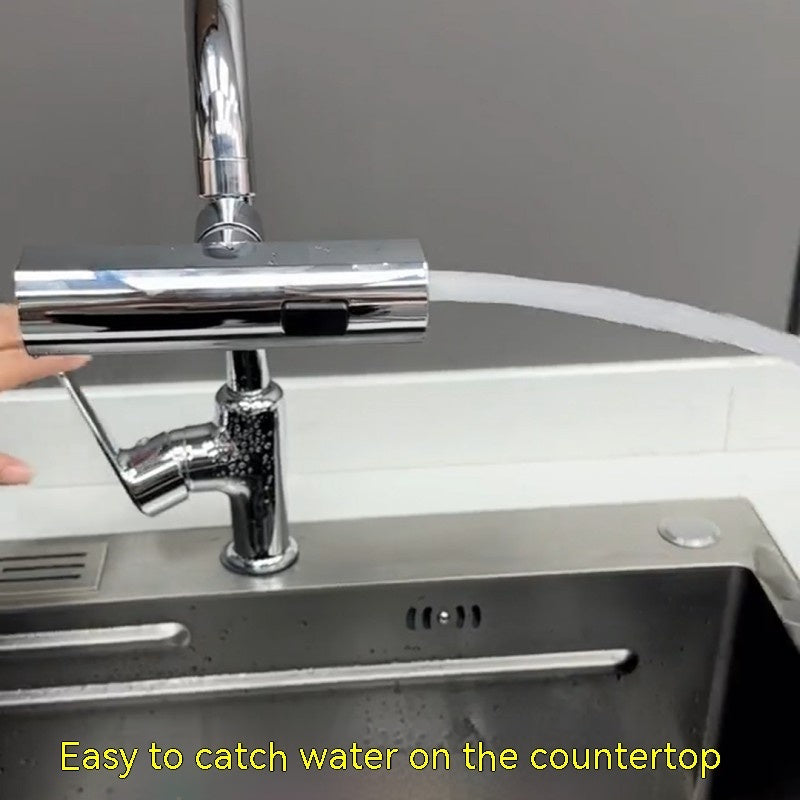 Kitchen Faucet Waterfall Outlet Splash Proof Universal Rotating Bubbler Multifunctional Water Nozzle Extension Kitchen Gadgets | Everyday Home Deal