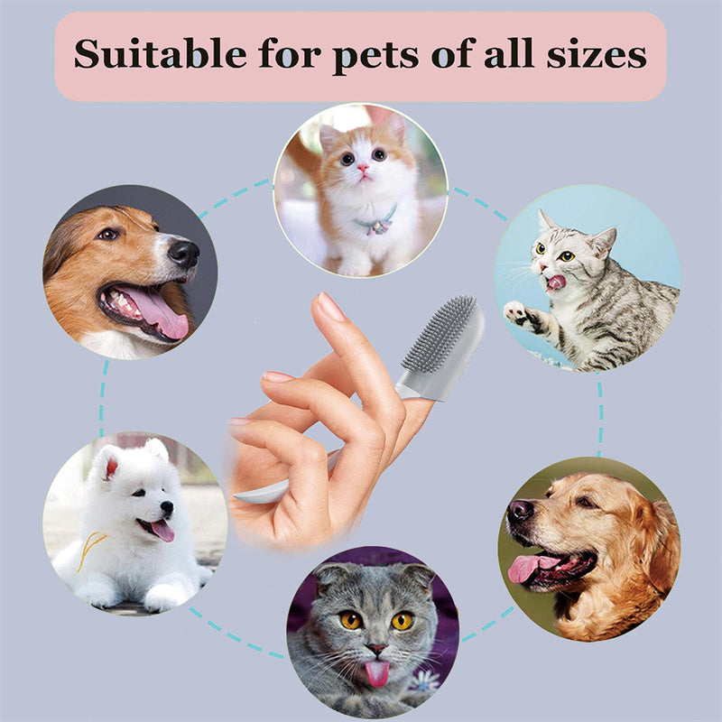 Dog Tooth Cleaning Brush Care Finger Wrap Cat Dog Oral Cleaning Toothbrush Tool Silicone Dog Cat Finger Toothbrush Supplies Pet Products | Everyday Home Deal