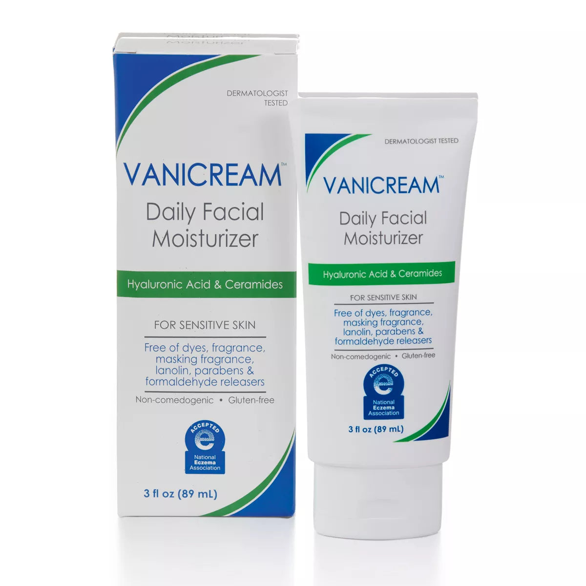 Vanicream Daily Facial Moisturizer with Hyaluronic Acid & Ceramides for Sensitive Skin - Unscented - 3 Fl Oz