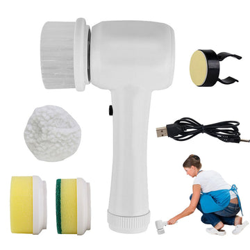 Electric Cleaning Brush 4 In 1 Spinning Scrubber Handheld Electric Cordless Cleaning Brush Portable | Everyday Home Deal