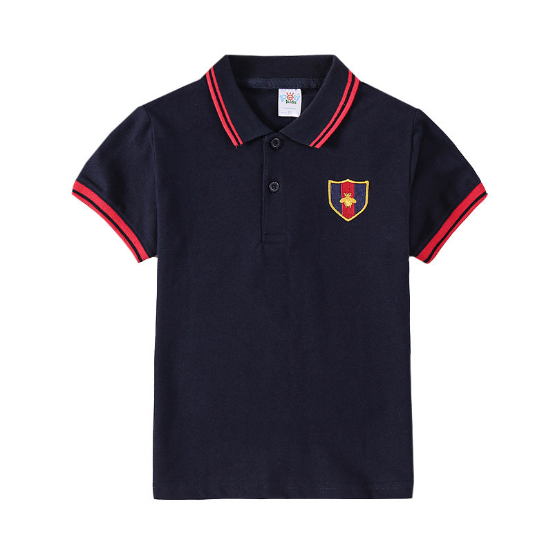 Boys' Korean-Style Comfort-Stretch Lapel Polo T-Shirt — Premium Student Apparel | Everyday Home Deal