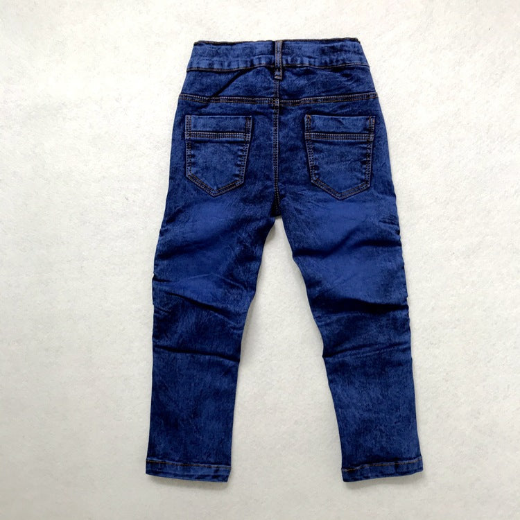 Children's Crinkled Stretch Slim Fit Denim Trousers — Premium Apparel Deal | Everyday Home Deal
