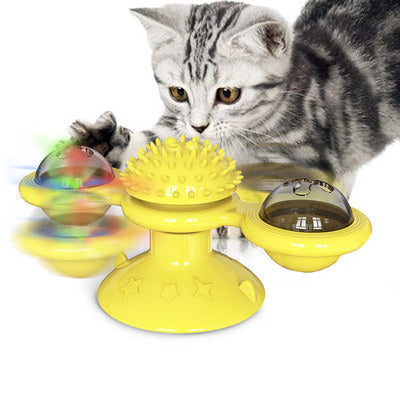 Cat Rotating Windmill Multi-Function Toys Itch Scratching Device Teeth Shining Toy | Everyday Home Deal