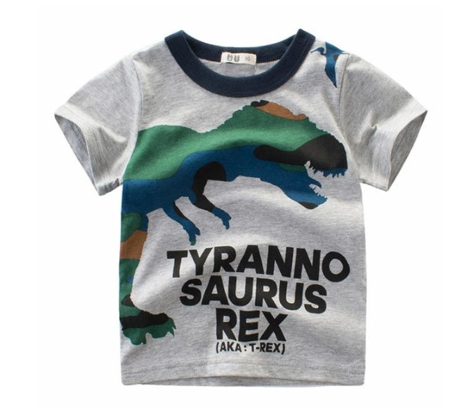 Boys' Summer Korean Style Cotton Graphic Short-Sleeve T-Shirt — Premium Apparel Deal | Everyday Home Deal