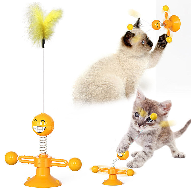 Cat Rotating Windmill Multi-Function Toys Itch Scratching Device Teeth Shining Toy | Everyday Home Deal