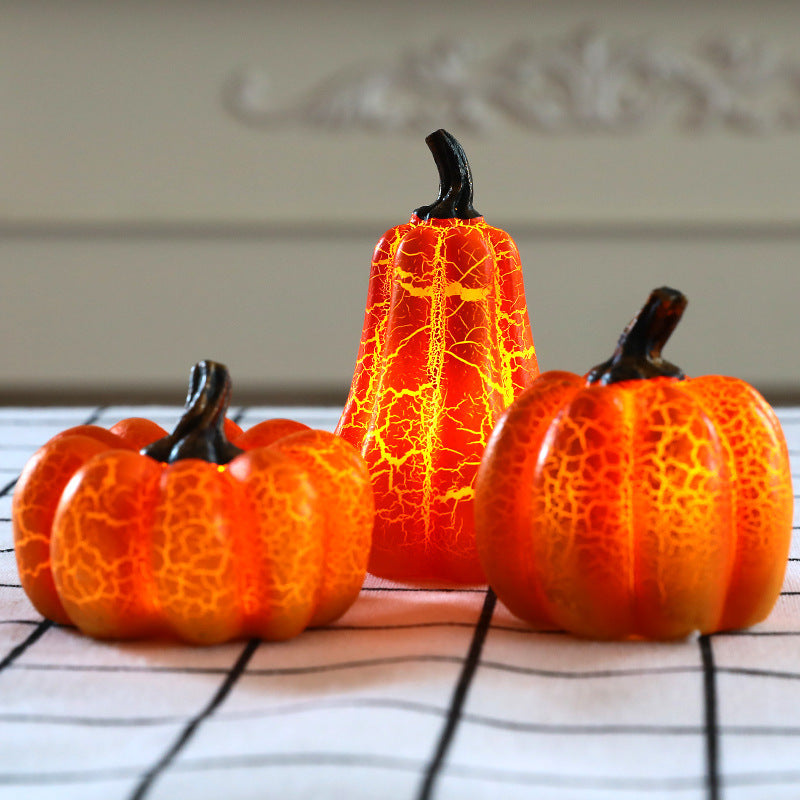 New Halloween Pumpkin Lantern Simulation Pumpkin LED Candle Lamp Resin Luminous Pumpkin | Everyday Home Deal