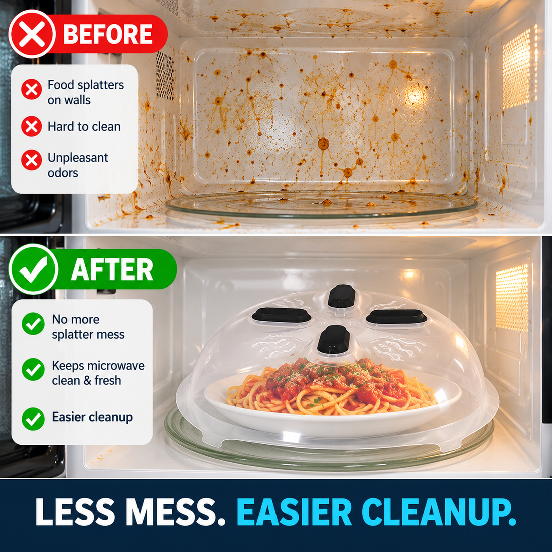 Magnetic Microwave Splatter Cover – Vented Food Cover with Steam Release