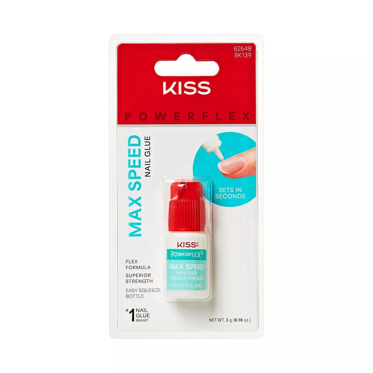 Kiss Powerflex Maximum Speed Superior Strength Press on Nail Glue - 0.10Oz