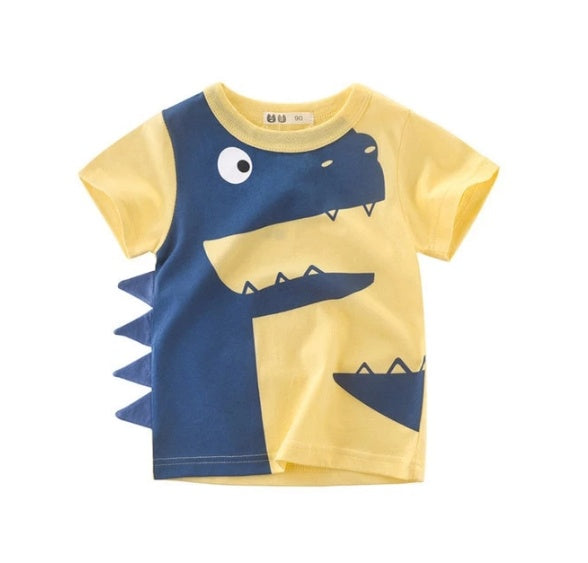 Boys' Summer Korean Style Cotton Graphic Short-Sleeve T-Shirt — Premium Apparel Deal | Everyday Home Deal