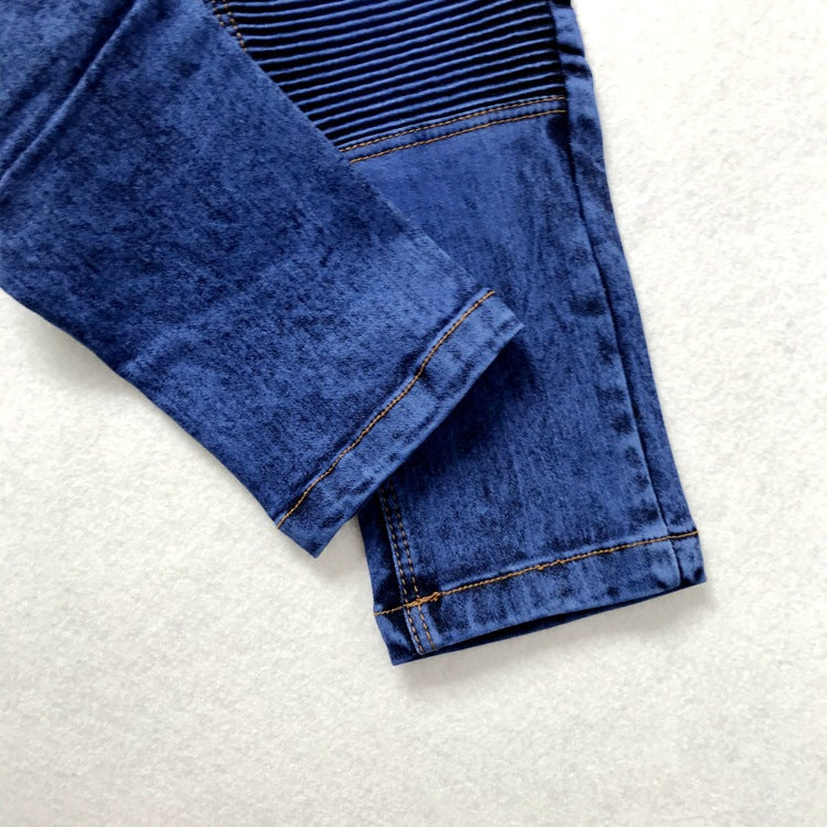 Children's Crinkled Stretch Slim Fit Denim Trousers — Premium Apparel Deal | Everyday Home Deal