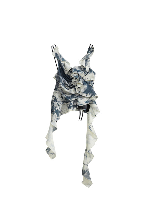 Printed Ruffled Square Collar Top - Best Apparel Deal | Everyday Home Deal