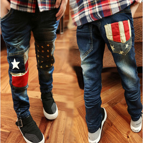 Boys' Urban Letter-Print Comfort Casual Denim Trousers — Premium Apparel Deal | Everyday Home Deal