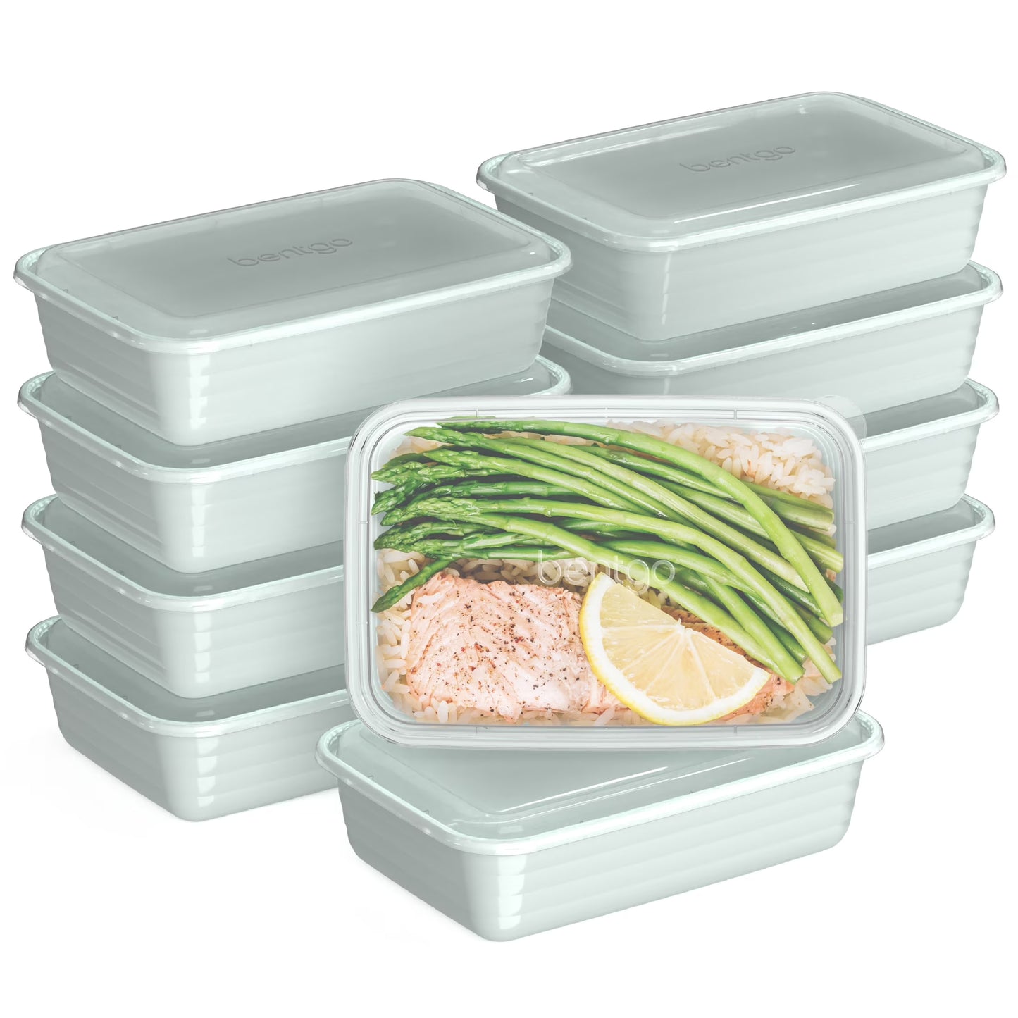 Prep - 20-Piece 1-Compartment Reusable Meal Prep Containers with Lids, PFAS & BPA Free Materials, Durable, Microwave, Freezer, & Dishwasher