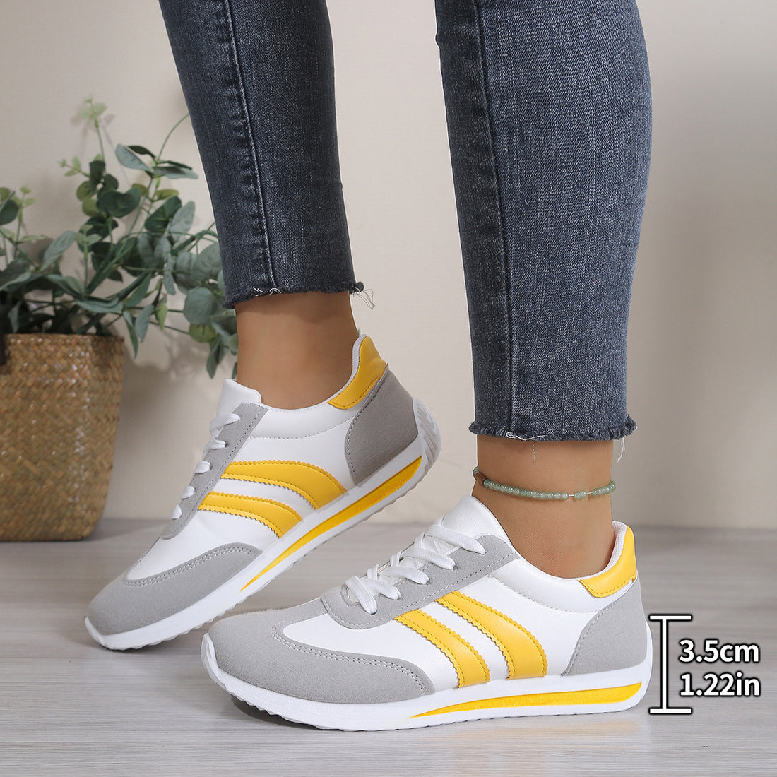 Women's New Plus-Size Casual Microfiber Leather Sneakers | Everyday Home Deal