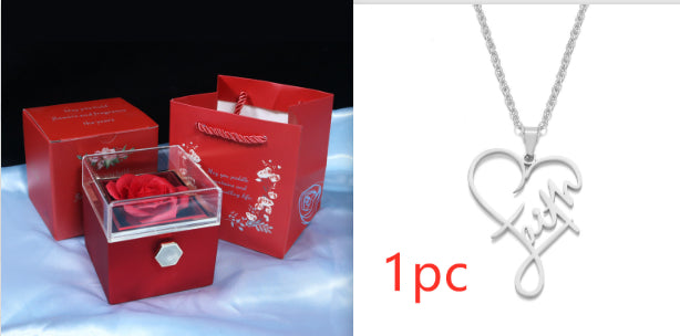 Rotating Soap Flower Rose Gift Box Creative Rotating Rose Jewelry Packaging Box Valentine's Day Gift For Women | Everyday Home Deal