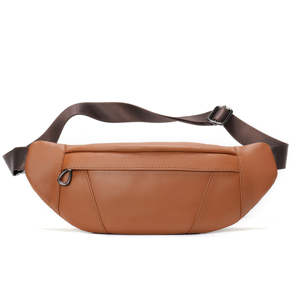 Men's High-End Full-Grain Leather Lightweight Chest Bag — Premium Apparel Deal | Everyday Home Deal