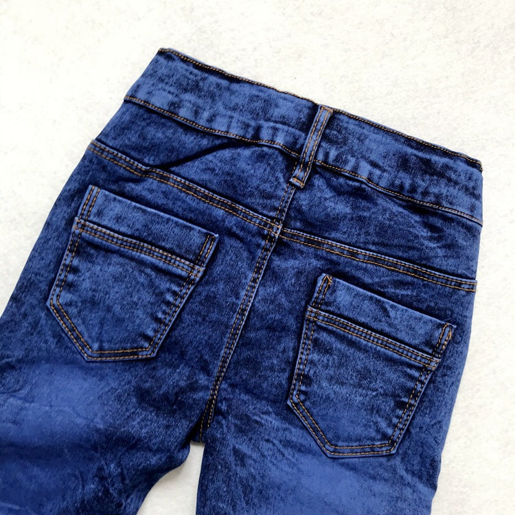 Children's Crinkled Stretch Slim Fit Denim Trousers — Premium Apparel Deal | Everyday Home Deal