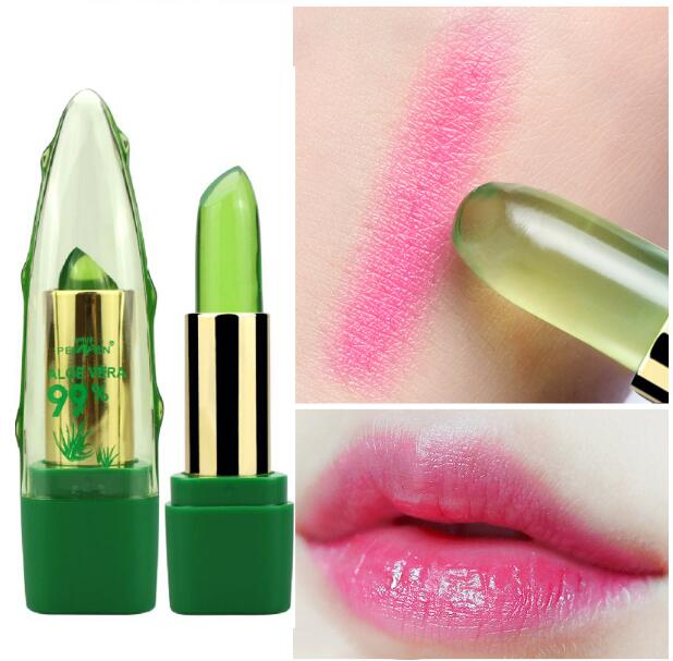 Aloe Vera Gel Color Changing Lipstick Gloss Moisturizer Anti-drying Desalination Fine-grain Lip Blam Care | Everyday Home Deal